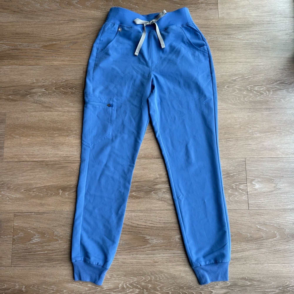 Figs Ceil Blue High Waisted Zamora Joggers